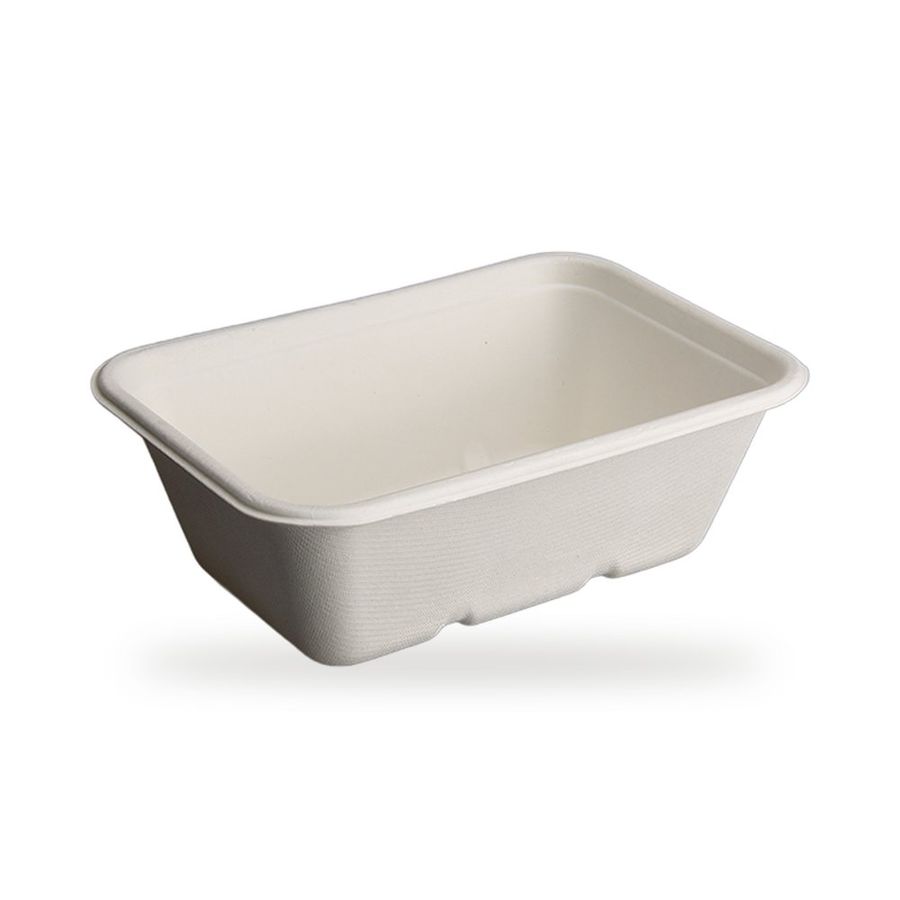 Molded fiber rectangular container